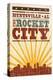 Huntsville, Alabama - Skyline and Sunburst Screenprint Style-Lantern Press-Stretched Canvas