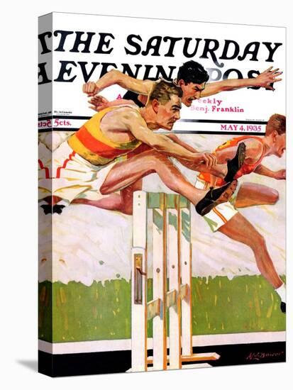 "Hurdlers," Saturday Evening Post Cover, May 4, 1935-Maurice Bower-Premier Image Canvas