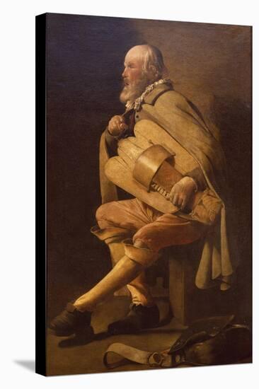 Hurdy-Gurdy Player with Bag-Georges de La Tour-Premier Image Canvas