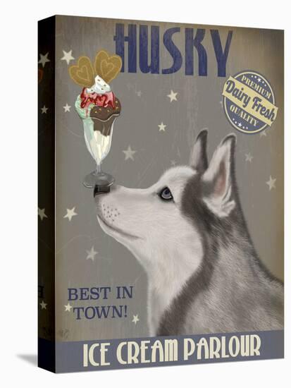 Husky Ice Cream-Fab Funky-Stretched Canvas