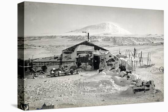 Hut and Mt. Erebus Photographed by Moonlight, 13th June 1911-Herbert Ponting-Premier Image Canvas