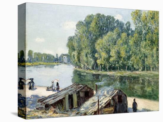 Huts Along the Canal Du Loing, Effect of Sunlight, 1896-Alfred Sisley-Premier Image Canvas