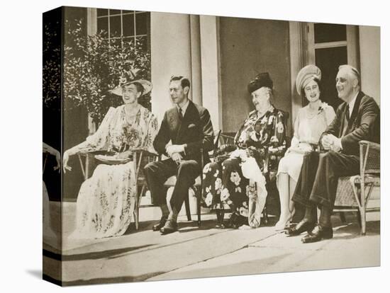 Hyde Park, New York. from Left: Mrs Roosevelt, King George Vi, Mrs James Roosevelt-null-Premier Image Canvas