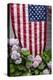 Hydrangeas with American Flag, Block Island, Rhode Island, USA-Cindy Miller Hopkins-Premier Image Canvas