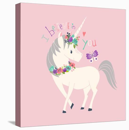 I Believe in You Unicorn-Heather Rosas-Stretched Canvas