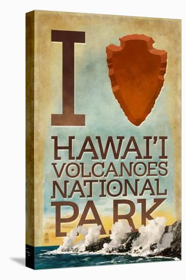 I Heart Hawaii Volcanoes National Park-Lantern Press-Stretched Canvas