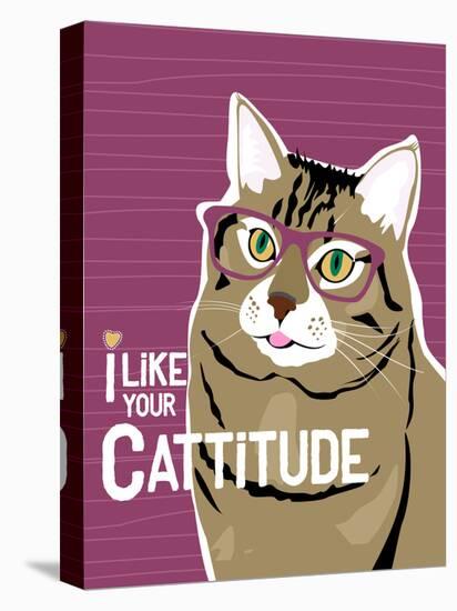 I Like Your Cattitude-Ginger Oliphant-Stretched Canvas