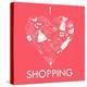 I Love Shopping! A Heart Shape Made of of Different Female Fashion Accessories.-Alisa Foytik-Stretched Canvas