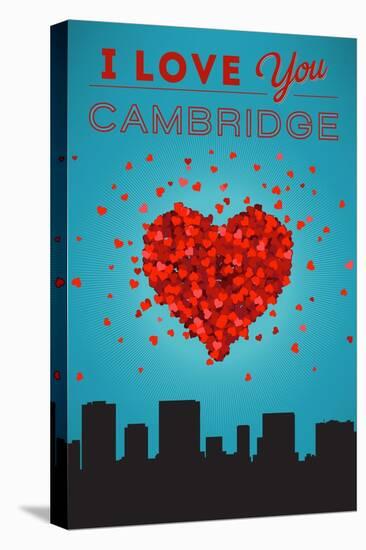 I Love You Cambridge, Massachusetts-Lantern Press-Stretched Canvas