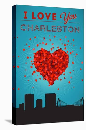I Love You Charleston, South Carolina-Lantern Press-Stretched Canvas