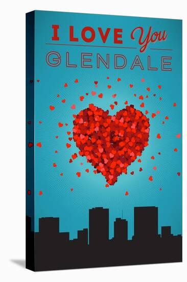 I Love You Glendale, Arizona-Lantern Press-Stretched Canvas