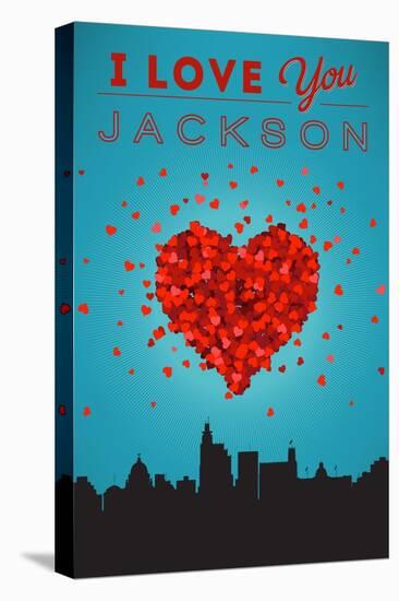 I Love You Jackson, Mississippi-Lantern Press-Stretched Canvas
