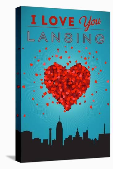 I Love You Lansing, Michigan-Lantern Press-Stretched Canvas