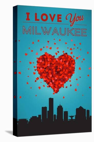 I Love You Milwaukee, Wisconsin-Lantern Press-Stretched Canvas