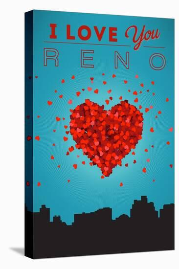 I Love You Reno, Nevada-Lantern Press-Stretched Canvas