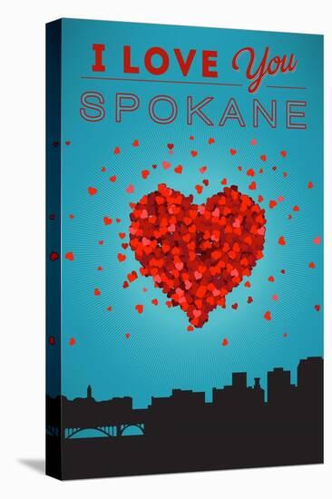 I Love You Spokane, Washington-Lantern Press-Stretched Canvas