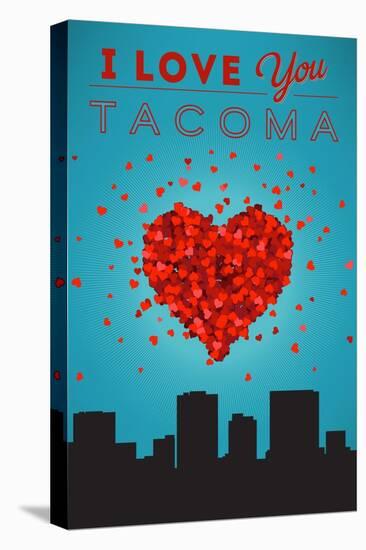 I Love You Tacoma, Washington-Lantern Press-Stretched Canvas