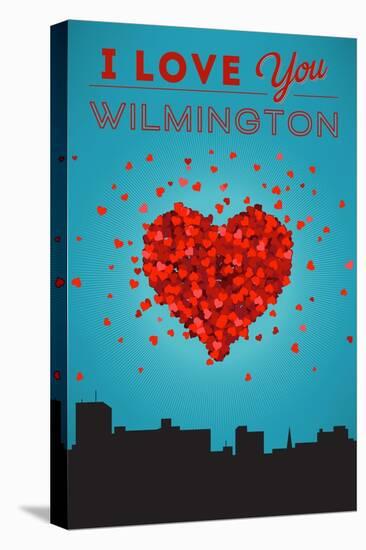 I Love You Wilmington, North Carolina-Lantern Press-Stretched Canvas