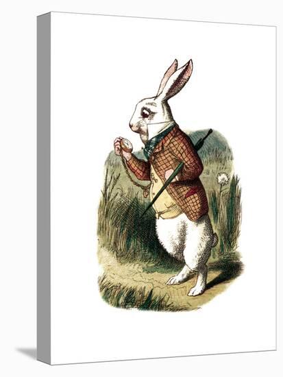 "I'm Late" Alice in Wonderland White Rabbit by John Tenniel-Piddix-Stretched Canvas