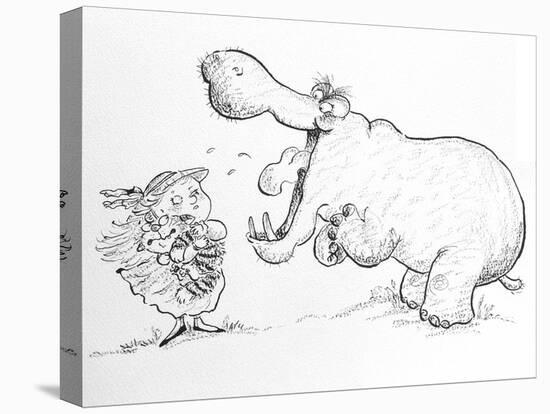 'I'm Not Scared of You, Mr Hippo'-Maylee Christie-Premier Image Canvas