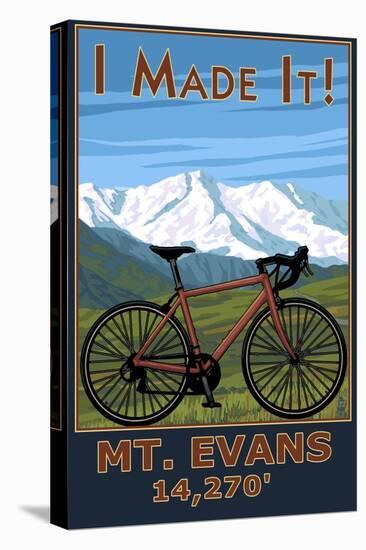 I Made It! Mt. Evans, Colorado Elv. 14,270-Lantern Press-Stretched Canvas
