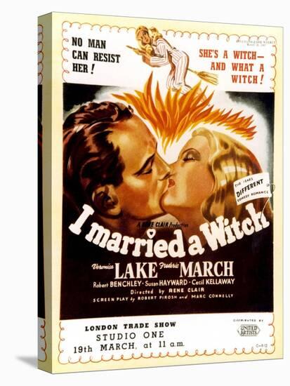 I Married a Witch, UK Movie Poster, 1942-null-Stretched Canvas