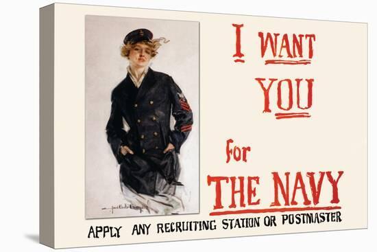 I Want You for the Navy, c.1917-Howard Chandler Christy-Stretched Canvas