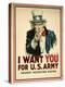 I Want You for the U.S. Army Recruitment Poster-James Montgomery Flagg-Premier Image Canvas