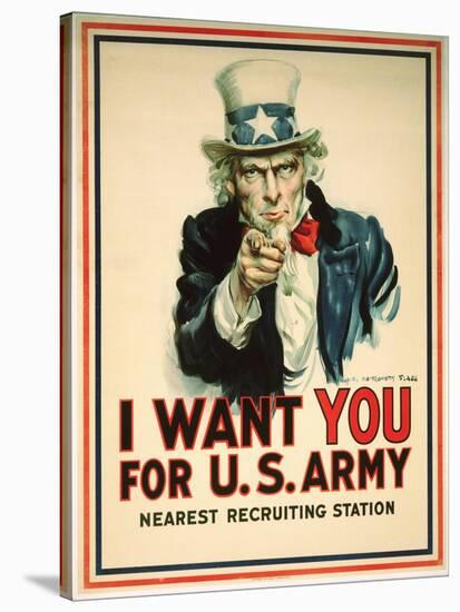 I Want You for the U.S. Army Recruitment Poster-James Montgomery Flagg-Premier Image Canvas