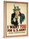 I Want You for the U.S. Army Recruitment Poster-James Montgomery Flagg-Premier Image Canvas