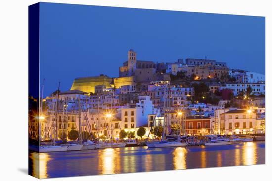 Ibiza Harbour at Night, Ibiza, Balearic Islands, Spain, Europe-Neil Farrin-Premier Image Canvas
