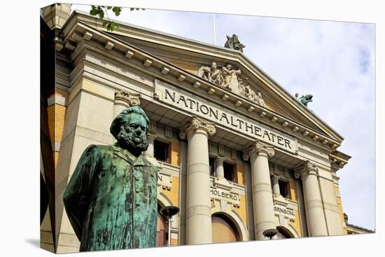 Ibsen statue in front of the National Theatre, Oslo, Norway, Scandinavia, Europe-Hans-Peter Merten-Premier Image Canvas