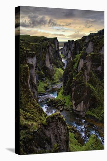 Ice Age Dark, Amazing Epic Fjaðrárgljúfur Canyon Iceland-Vincent James-Premier Image Canvas