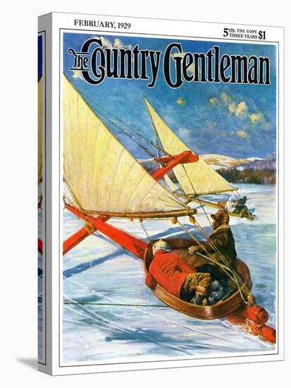 "Ice Boating," Country Gentleman Cover, February 1, 1929-Anton Otto Fischer-Premier Image Canvas