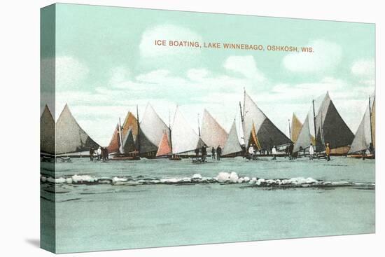 Ice Boating, Lake Winnebago-null-Stretched Canvas