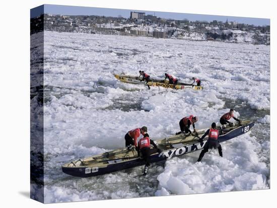 Ice Canoe Races on the St. Lawrence River During Winter Carnival, Quebec, Canada-Alison Wright-Premier Image Canvas