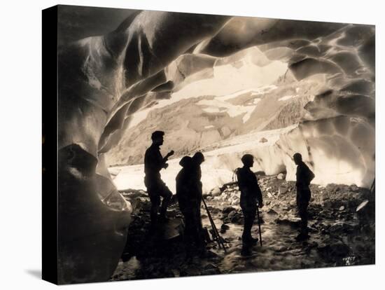 Ice Cave with Party, Mount Rainier, Undated-Asahel Curtis-Premier Image Canvas