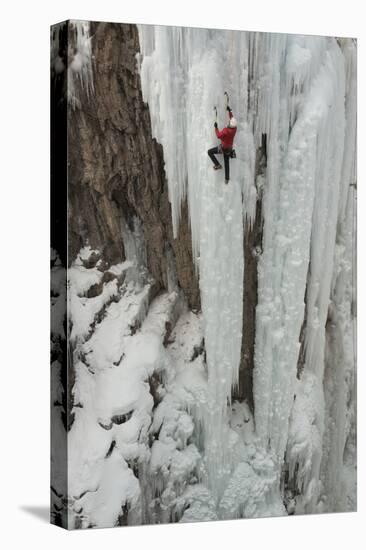 Ice Climber Ascending at Ouray Ice Park, Colorado-Howie Garber-Premier Image Canvas