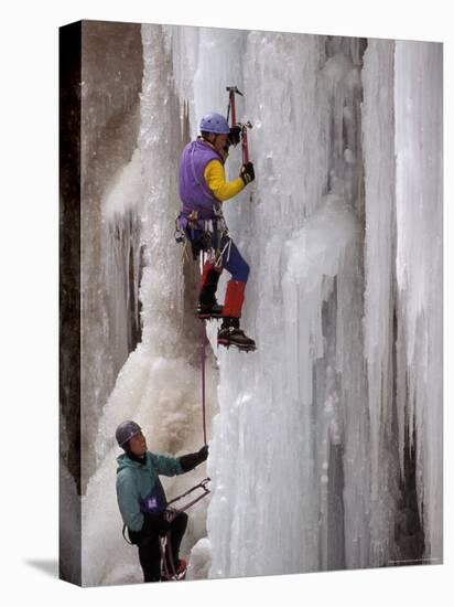 Ice Climbing, Ouray, Colorado, USA-Lee Kopfler-Premier Image Canvas