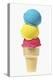 Ice Cream Cone with Scoops of Different Coloured Ice Cream-Kai Stiepel-Premier Image Canvas