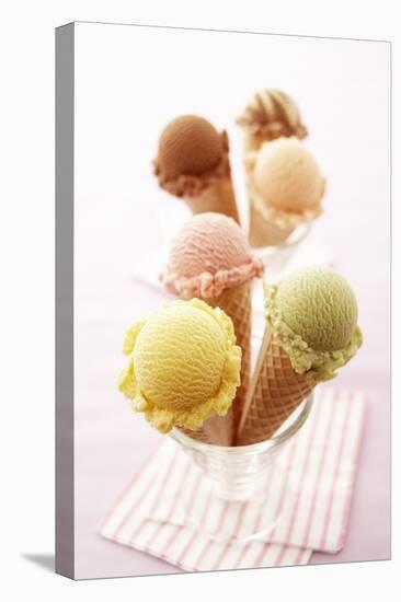 Ice Cream Cones with Different Flavours of Ice Cream-Marc O^ Finley-Premier Image Canvas