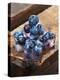 Ice Cubes with Blueberries on a Wooden Table-Chris Schäfer-Premier Image Canvas