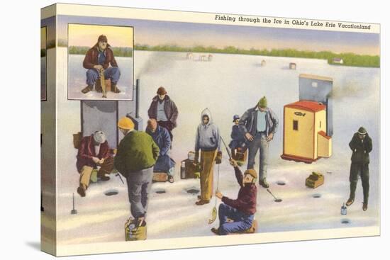 Ice Fishing, Lake Erie, Ohio-null-Stretched Canvas