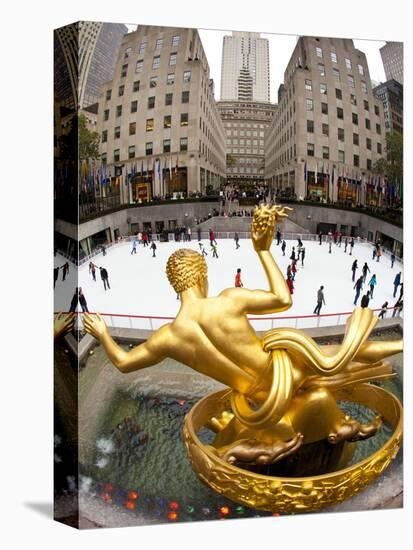 Ice Skating Rink Below the Rockefeller Centre Building on Fifth Avenue, New York City, New York, Un-Gavin Hellier-Premier Image Canvas