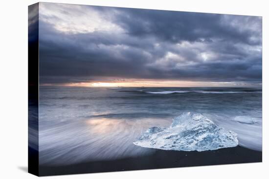 Iceberg at Sunrise on Jokulsarlon Beach, Iceland, Polar Regions-Matthew Williams-Ellis-Premier Image Canvas