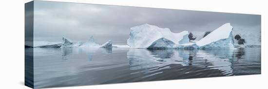 Icebergs floating in the Southern Ocean, Iceberg Graveyard, Lemaire Channel, Antarctic Peninsula...-Panoramic Images-Premier Image Canvas