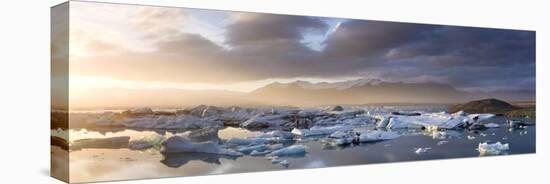 Icebergs Floating on the Jokulsarlon Glacial Lagoon at Sunset, Iceland, Polar Regions-Lee Frost-Premier Image Canvas