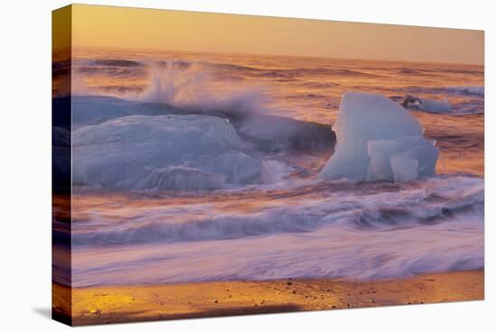 Icebergs in the Waves Next to Glacial River Lagoon Jškuls‡rlon (Lake), East Iceland, Iceland-Rainer Mirau-Premier Image Canvas