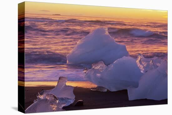 Icebergs in the Waves Next to Glacial River Lagoon Jškuls‡rlon (Lake), East Iceland, Iceland-Rainer Mirau-Premier Image Canvas