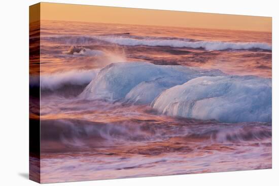 Icebergs in the Waves Next to Glacial River Lagoon Jškuls‡rlon (Lake), East Iceland, Iceland-Rainer Mirau-Premier Image Canvas